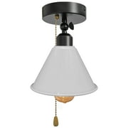 FSLiving RV Adjustable Wall Light with Zipper Switch 12V White Decorative Light RV Ceiling Light Iron Shade Hallway Light Fixtures Ceiling Mount Industrial Semi Flush Mount for RV Camper - 1 Light
